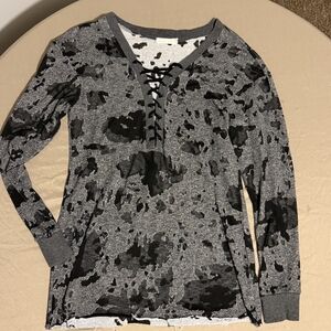 Long sleeve black and gray sweater. S/M. Brand is Gilded Intent.